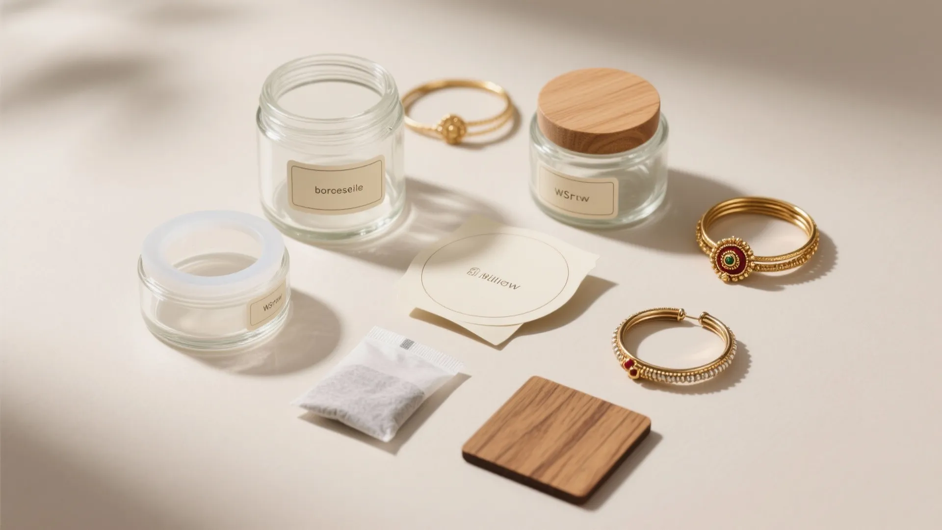 Modular Labeled Jars with Warm Wood Accents