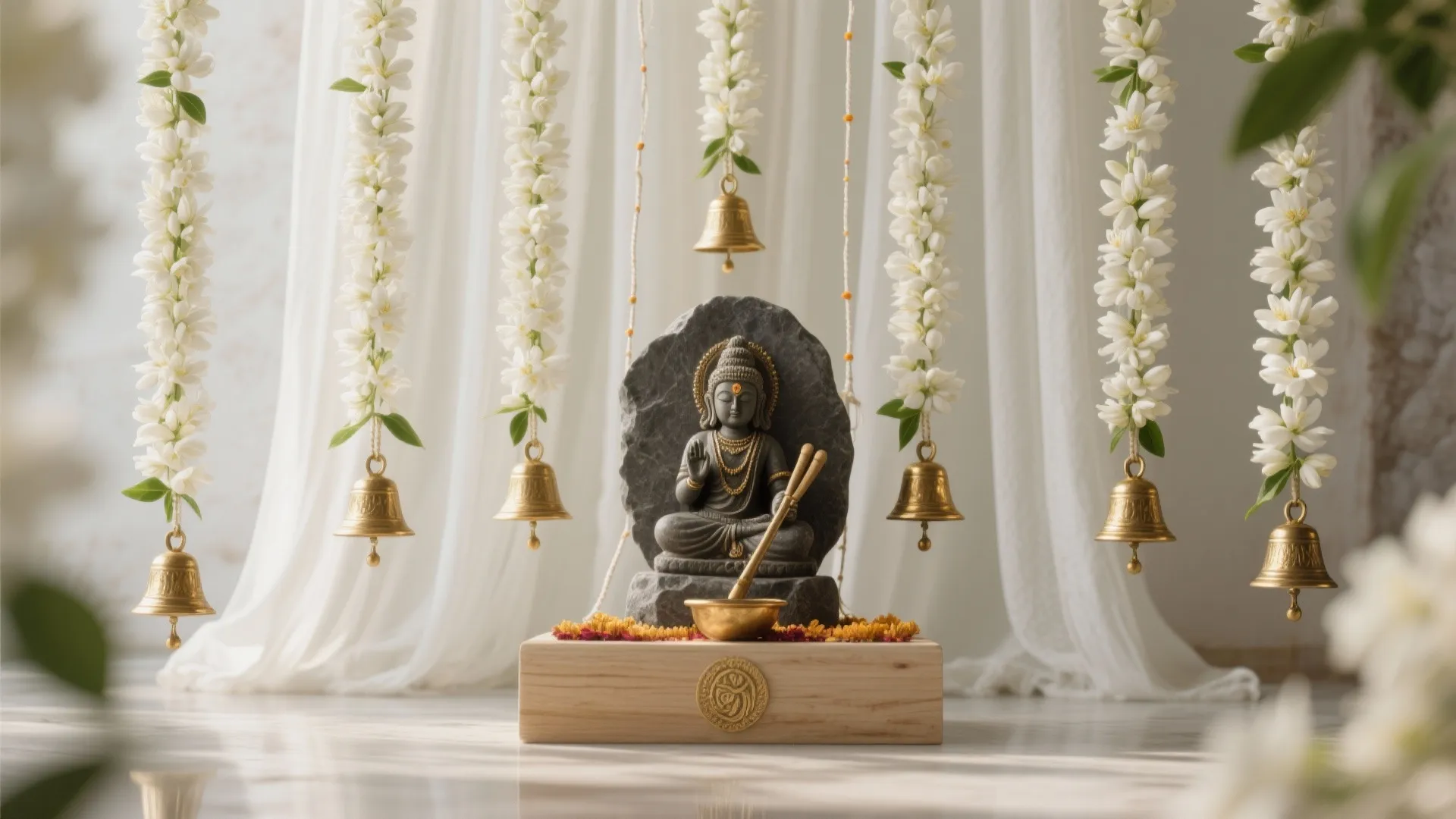 Jasmine Strings and Bells as a Soft Backdrop