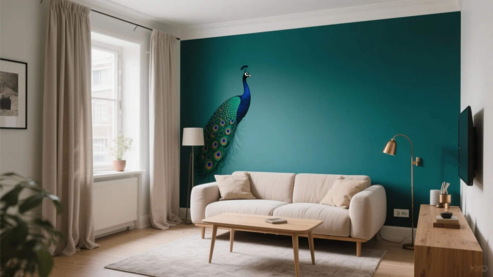 Peacock-Jewel Tone Accent Wall
