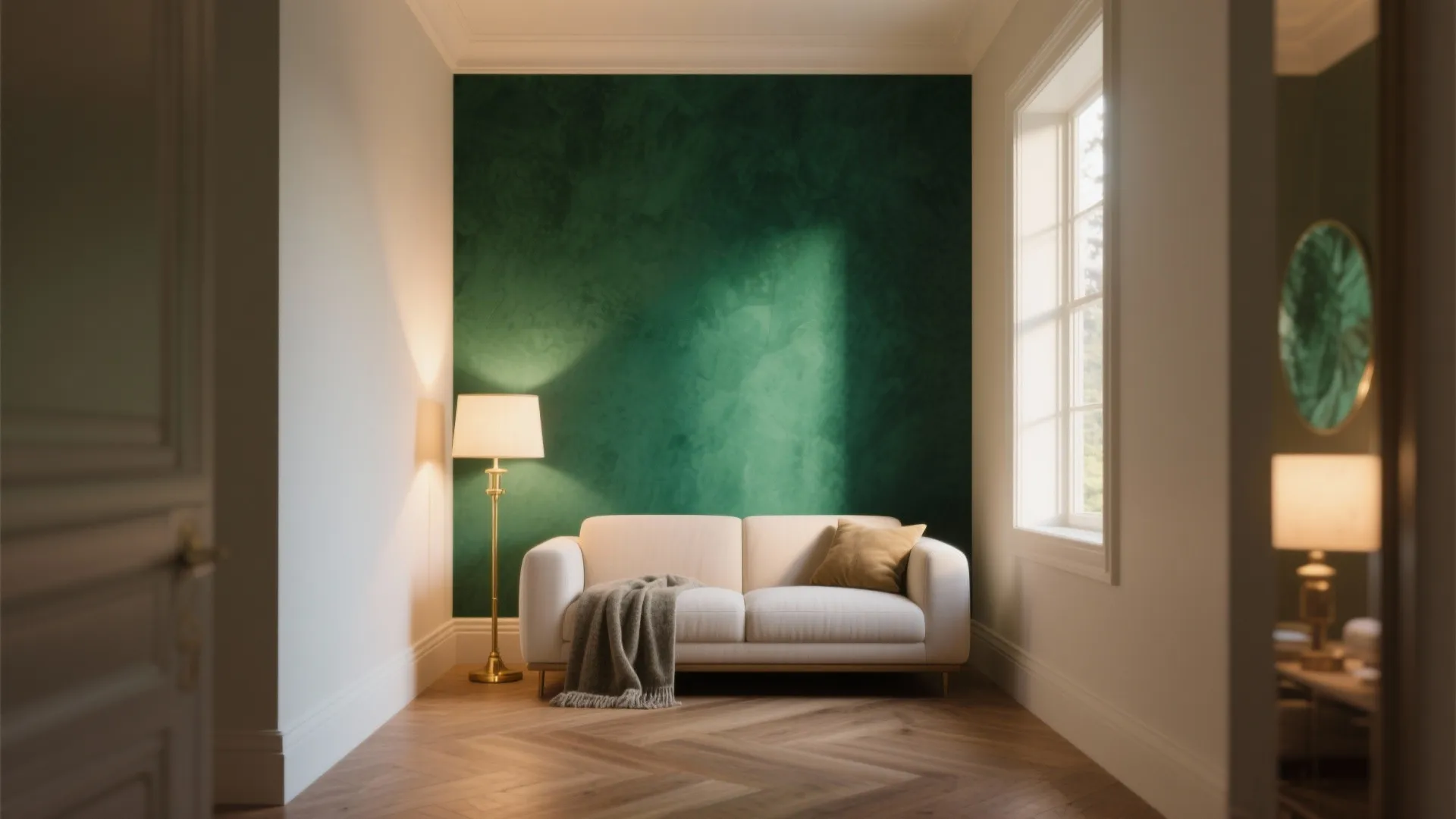 1. Pocket-Sized Jewel Box: Emerald Accent Wall