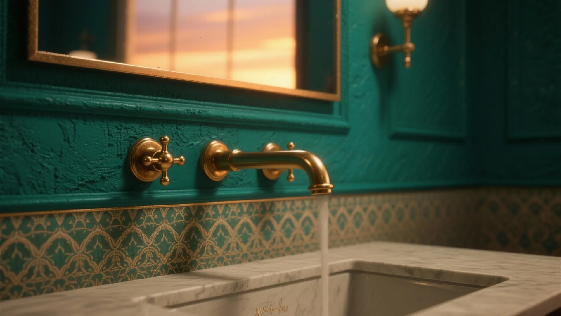 5. Jewel accents and warm metals for drama