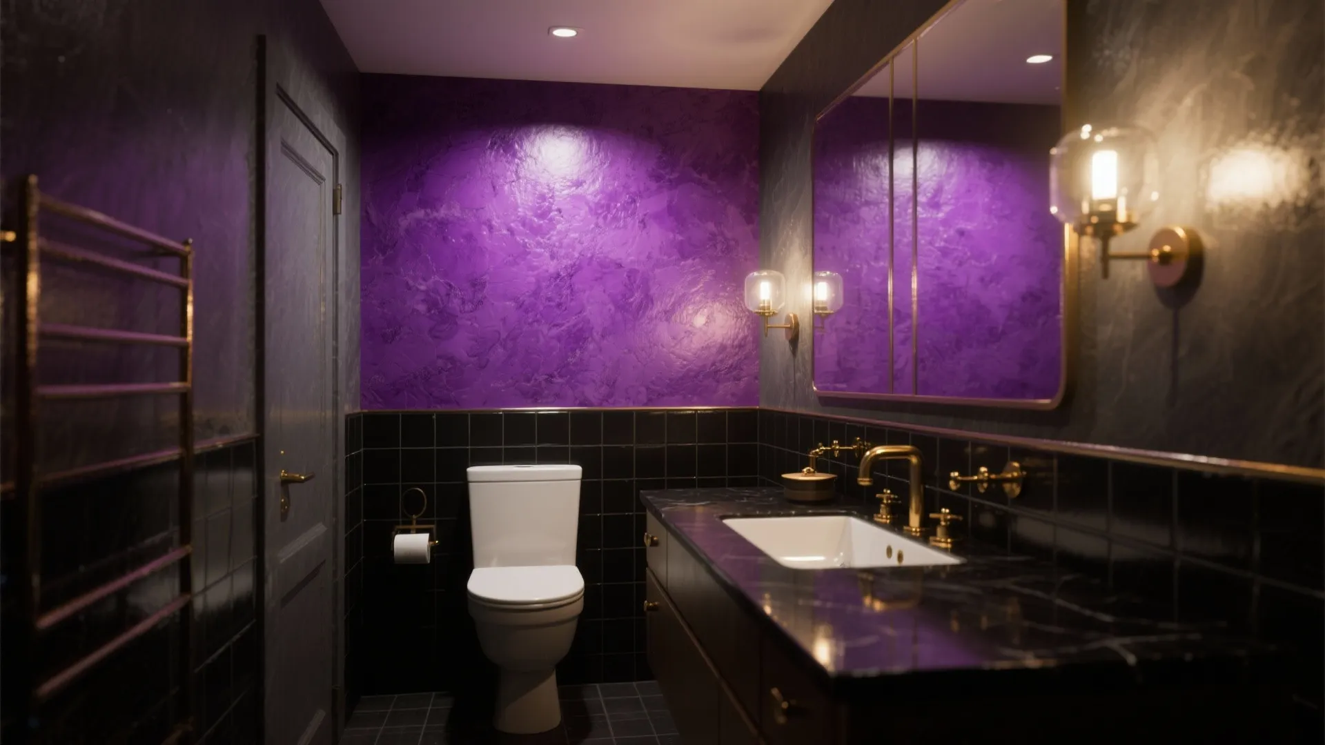 5. Jewel-Tone Glam in Bathrooms