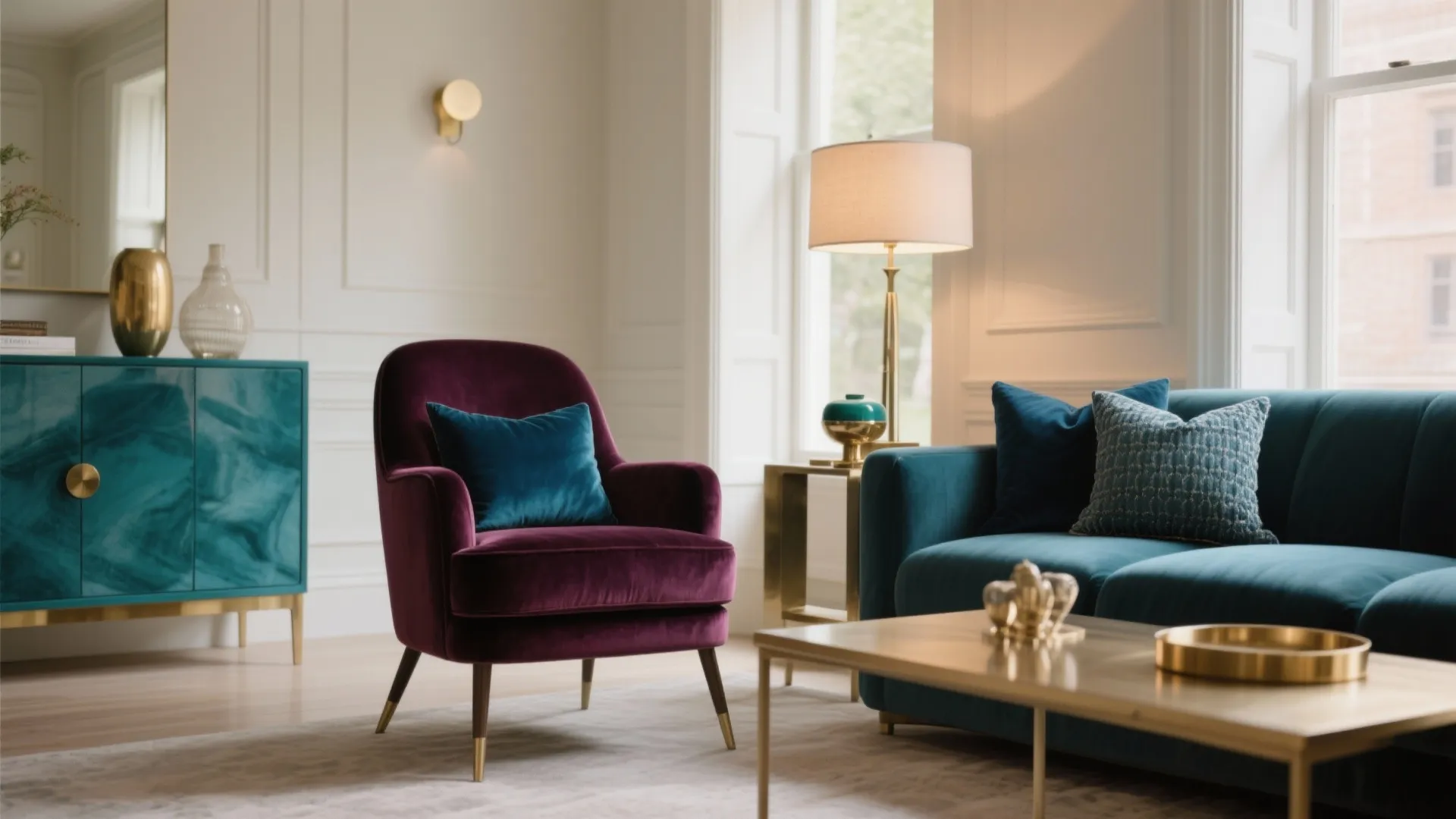 Jewel Tones with Balanced Contrast (Teal, Navy, Wine)