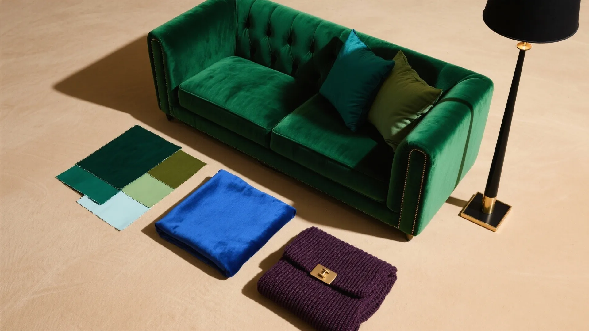 Idea 2: Jewel-Tone Cohesion with Brass and a Touch of Black