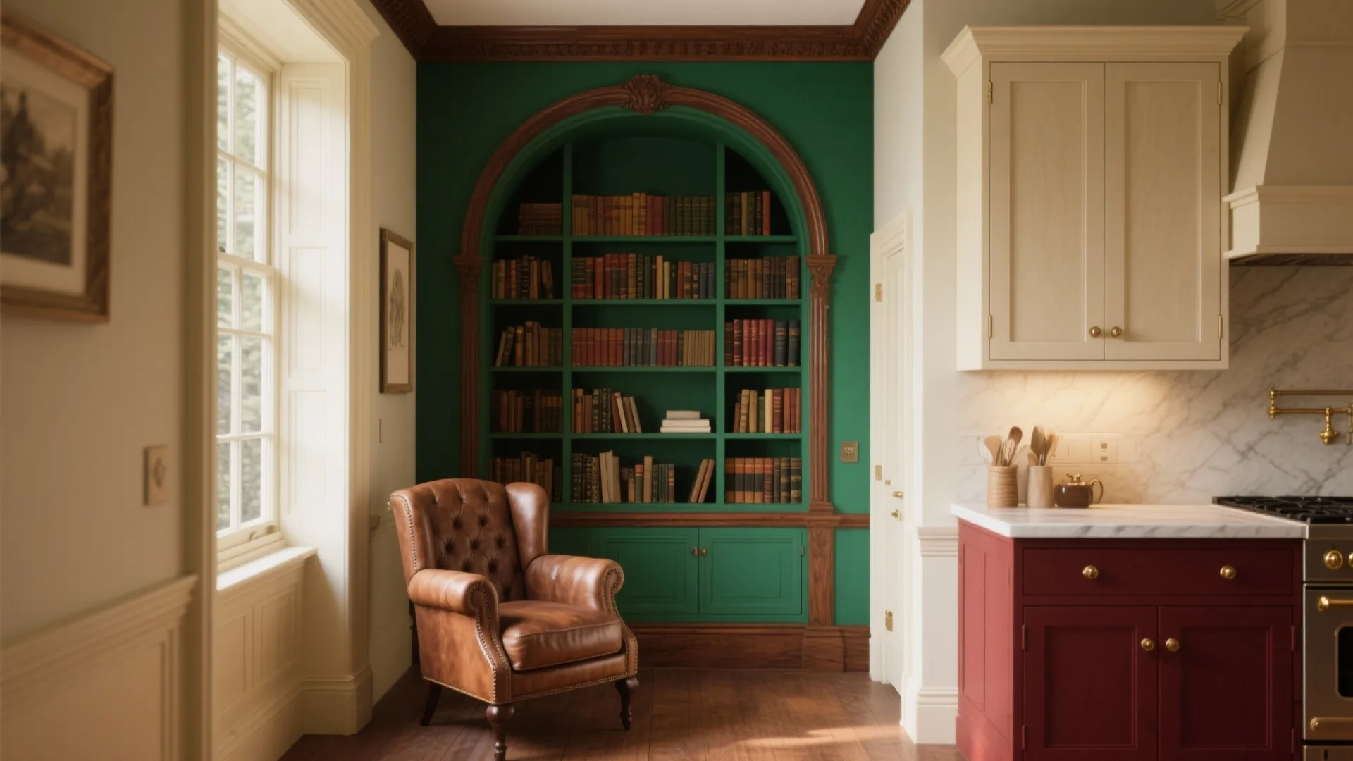 2. Deep jewel tones balanced with layered neutrals