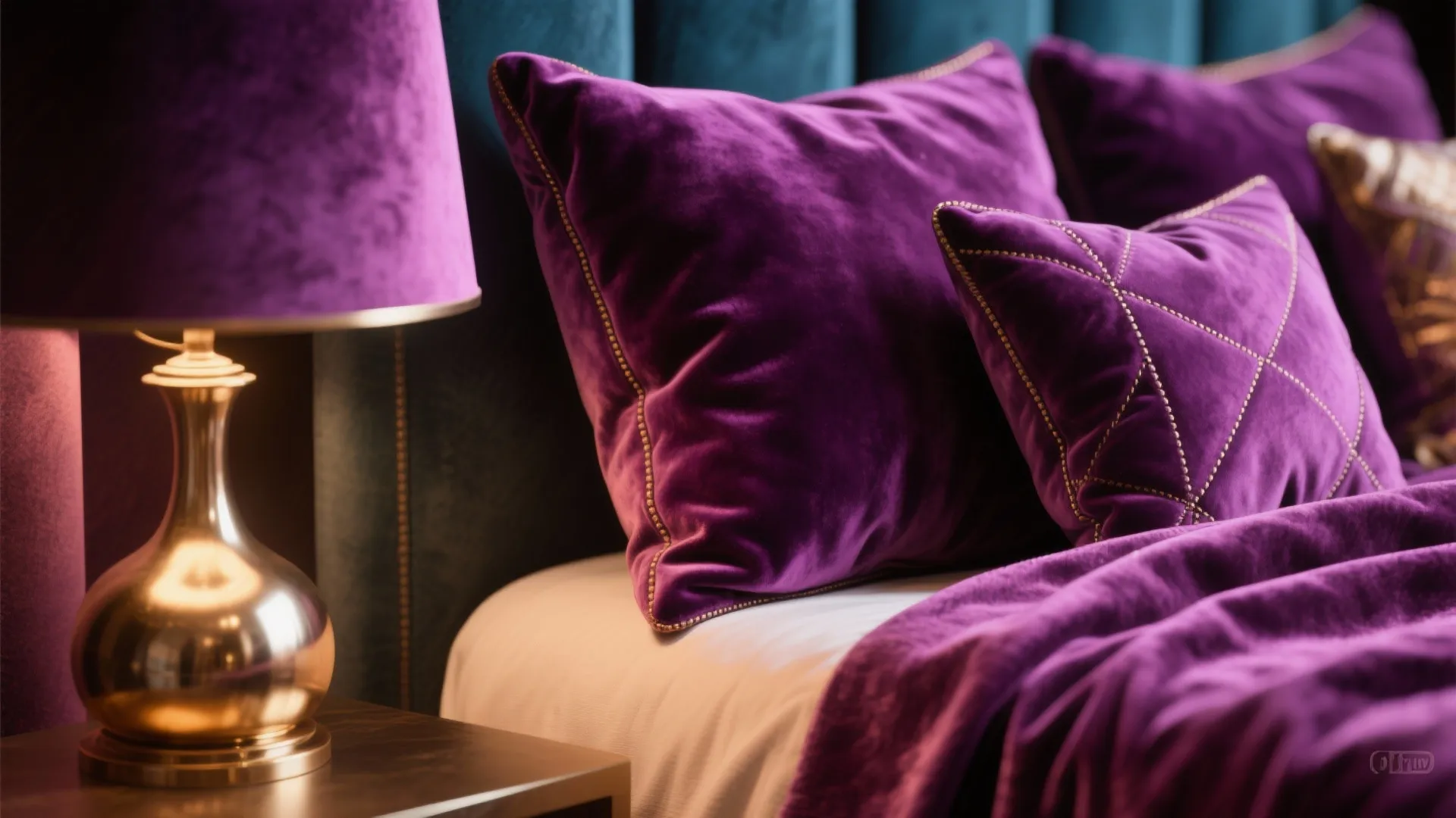 2. Jewel-Toned Textiles and Metallics