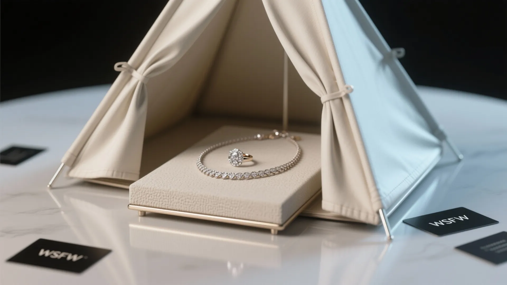 2. Collapsible fabric tent for jewelry and minis