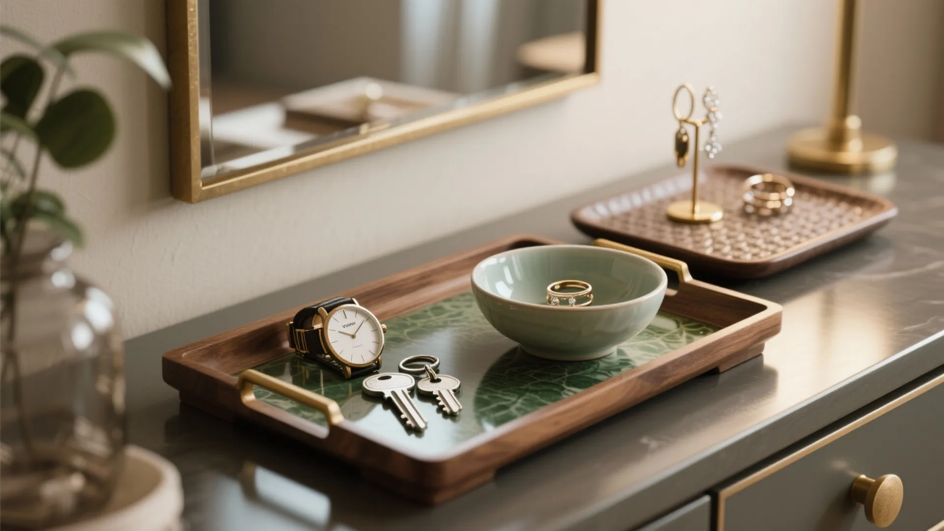 Vignettes with Trays, Bowls and Jewelry Zones
