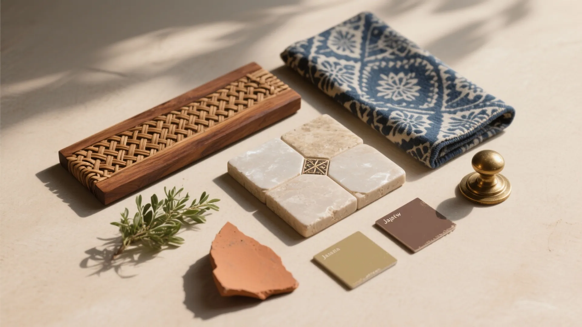 Warm Wood and Sandstone-Inspired Palette with Local Craft