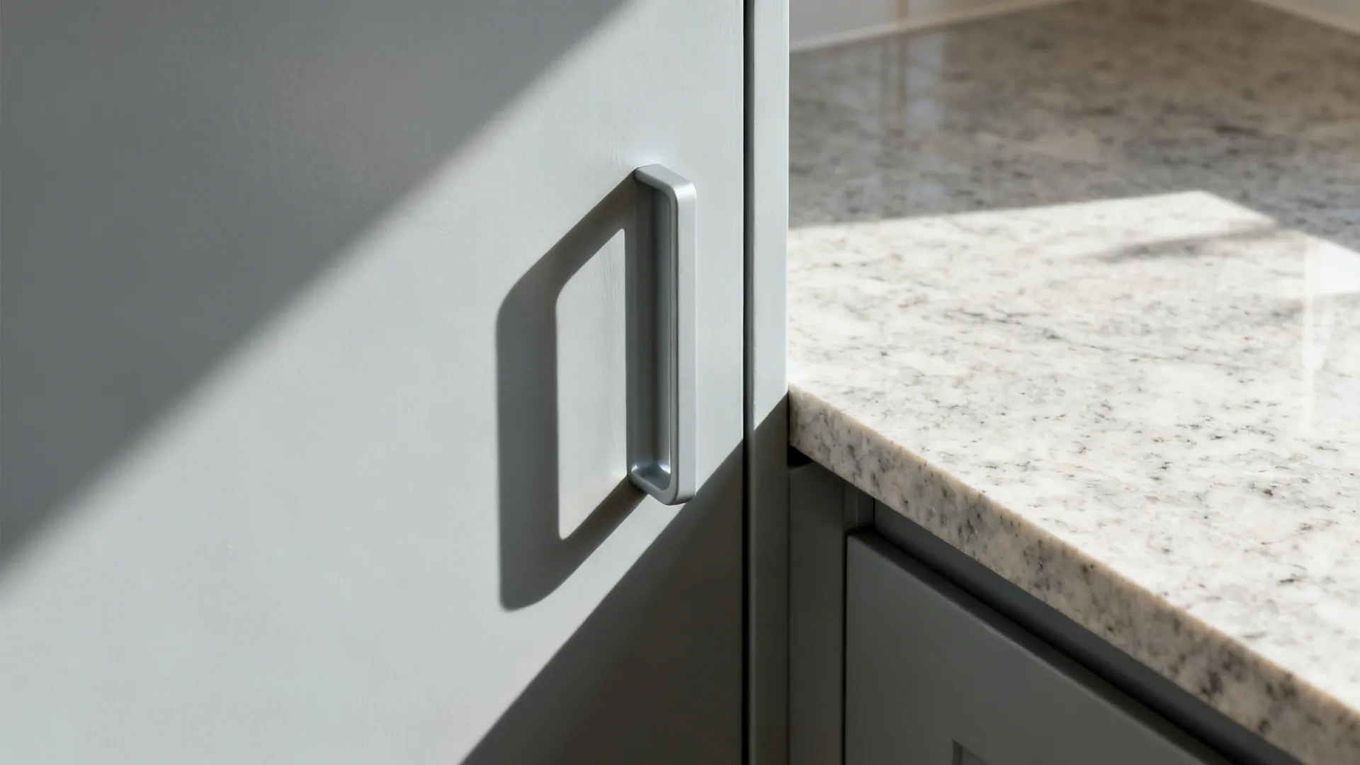 Idea 5: Soft Grey with Textured Counters and Integrated Pulls