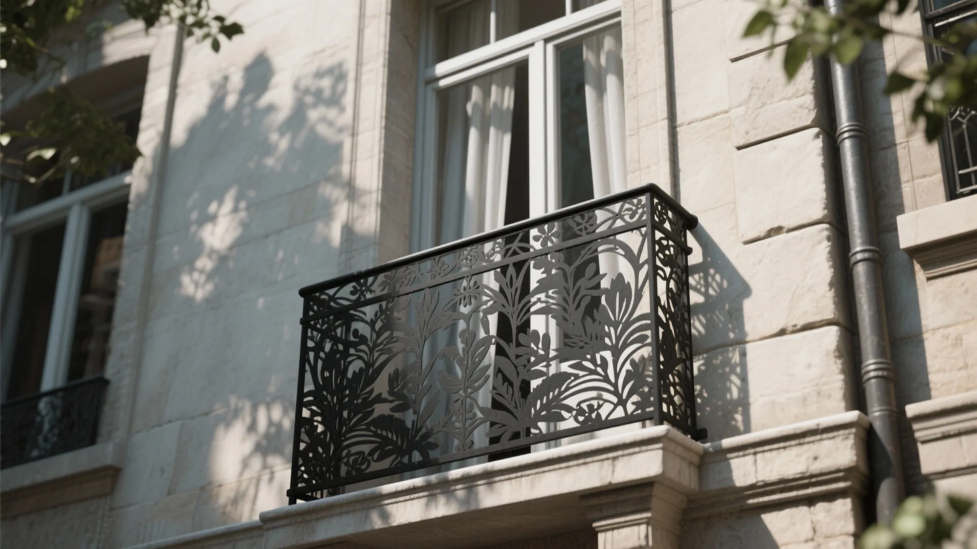 French Juliet Balconies with Privacy Patterns