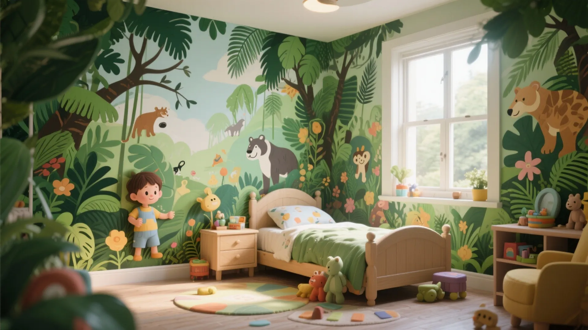2. Themed Wall Murals