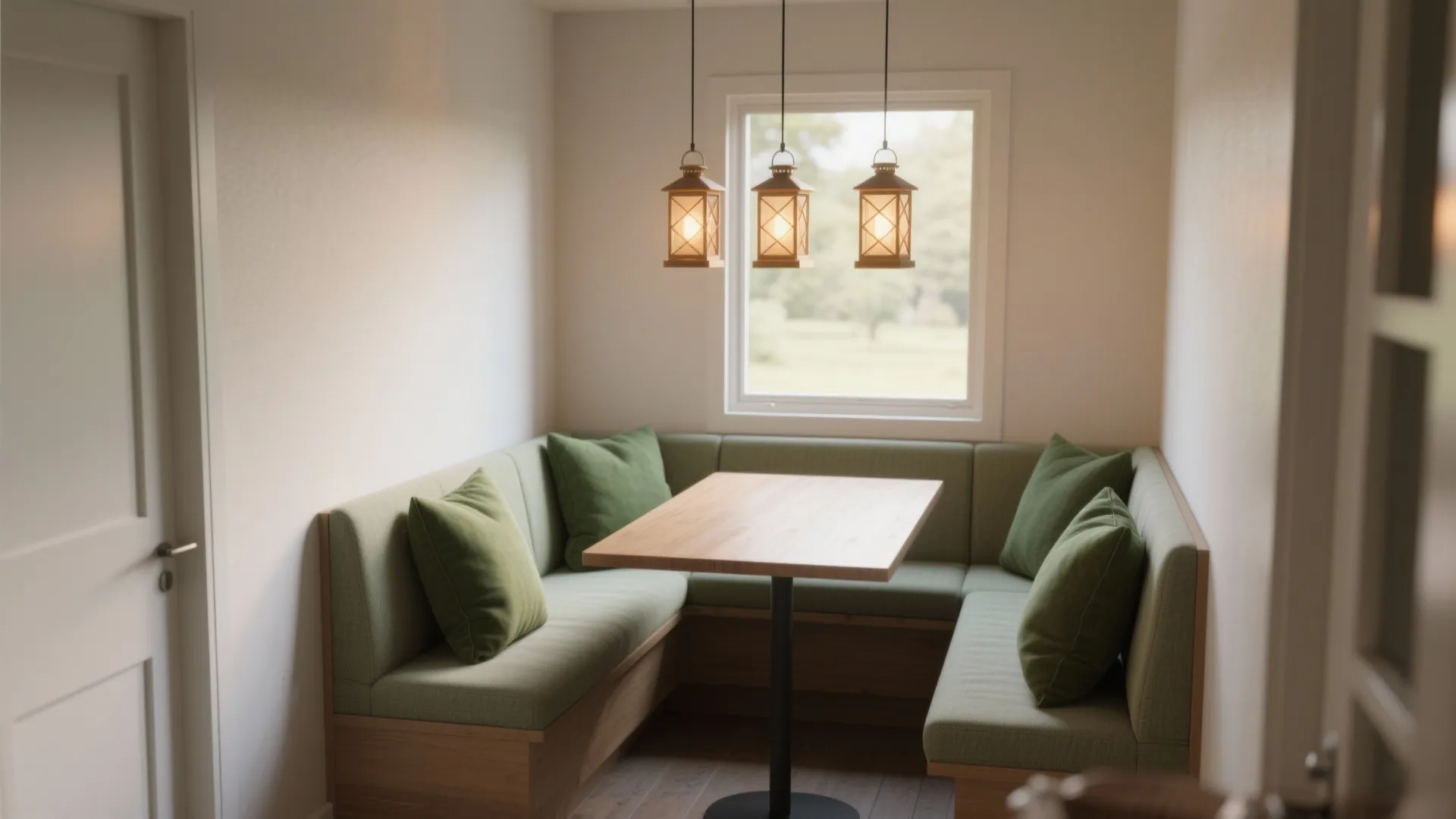 1. Mini Lantern Cluster over a Breakfast Nook