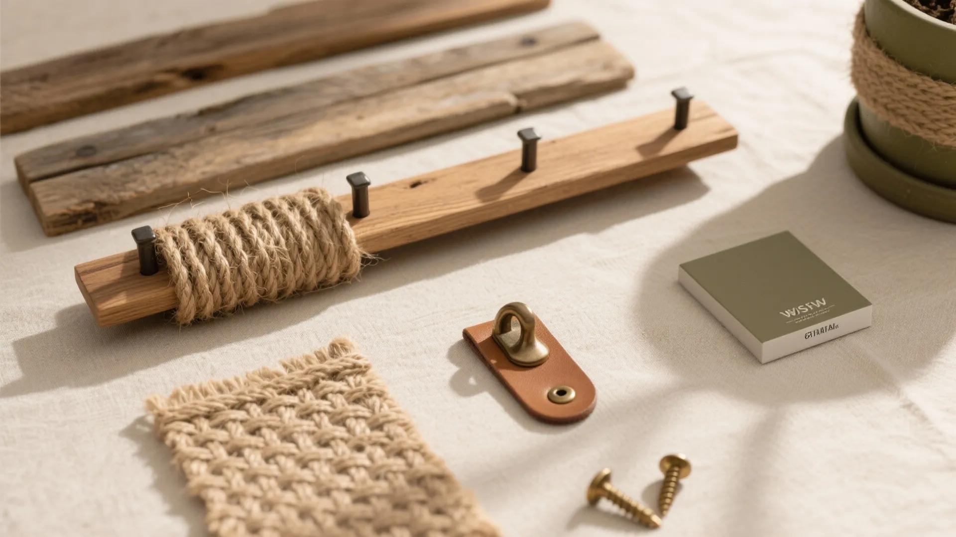 Upcycled Wood and Natural Fiber Accents