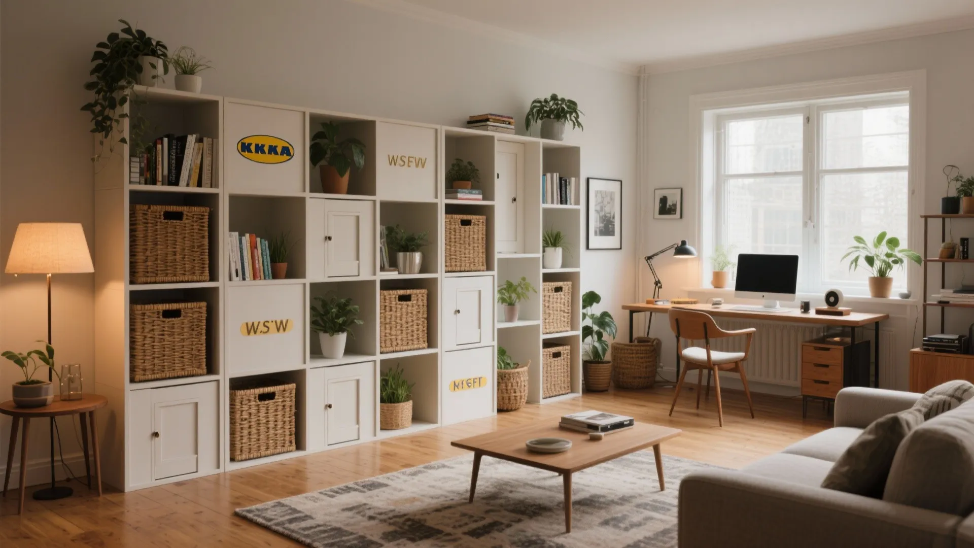 2. KALLAX as a vertical storage and room divider