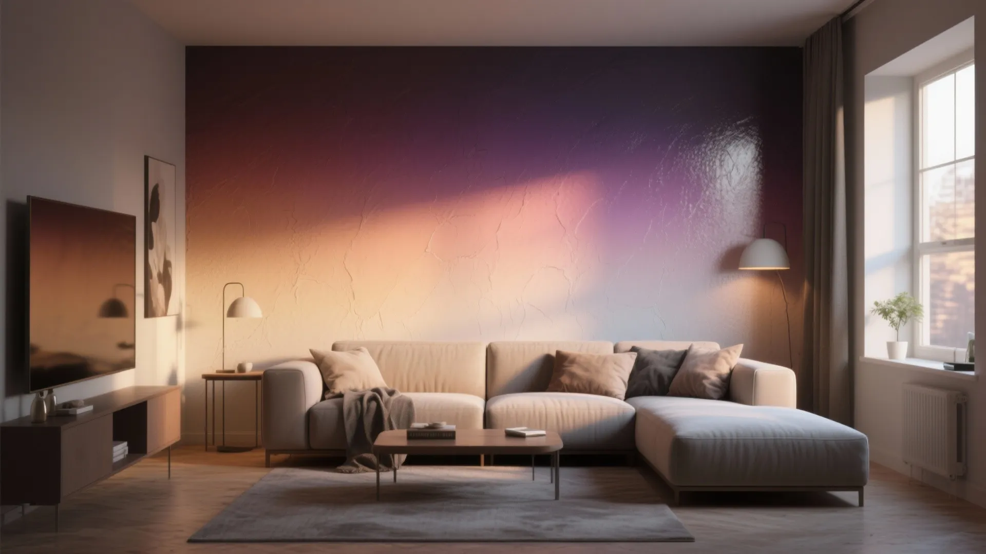 2. Ombre feature wall that changes mood