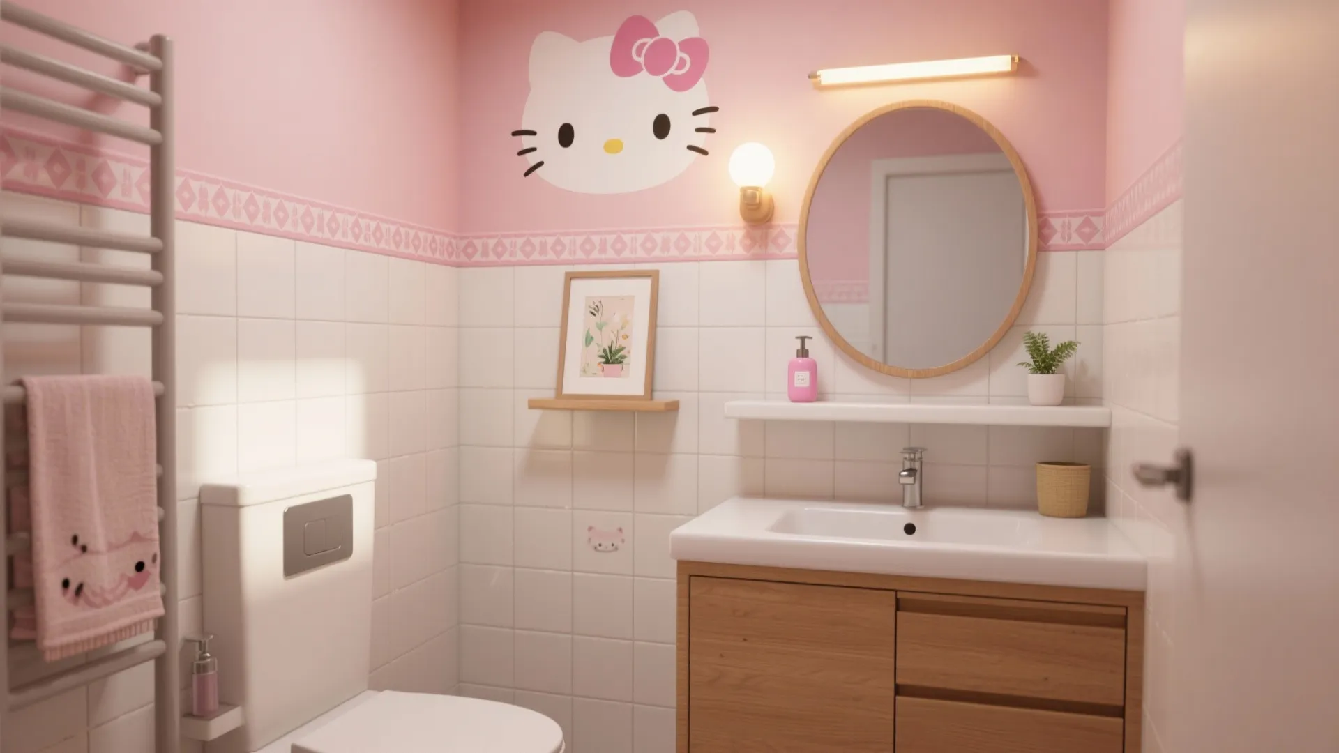 Hello Kitty Bathroom Decor — 5 Cute Ideas: Cute, functional and small-space friendly Hello Kitty bathroom ideas from a pro designer