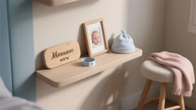 Serene Nursery Corner with Soft Blue & Wood Accents