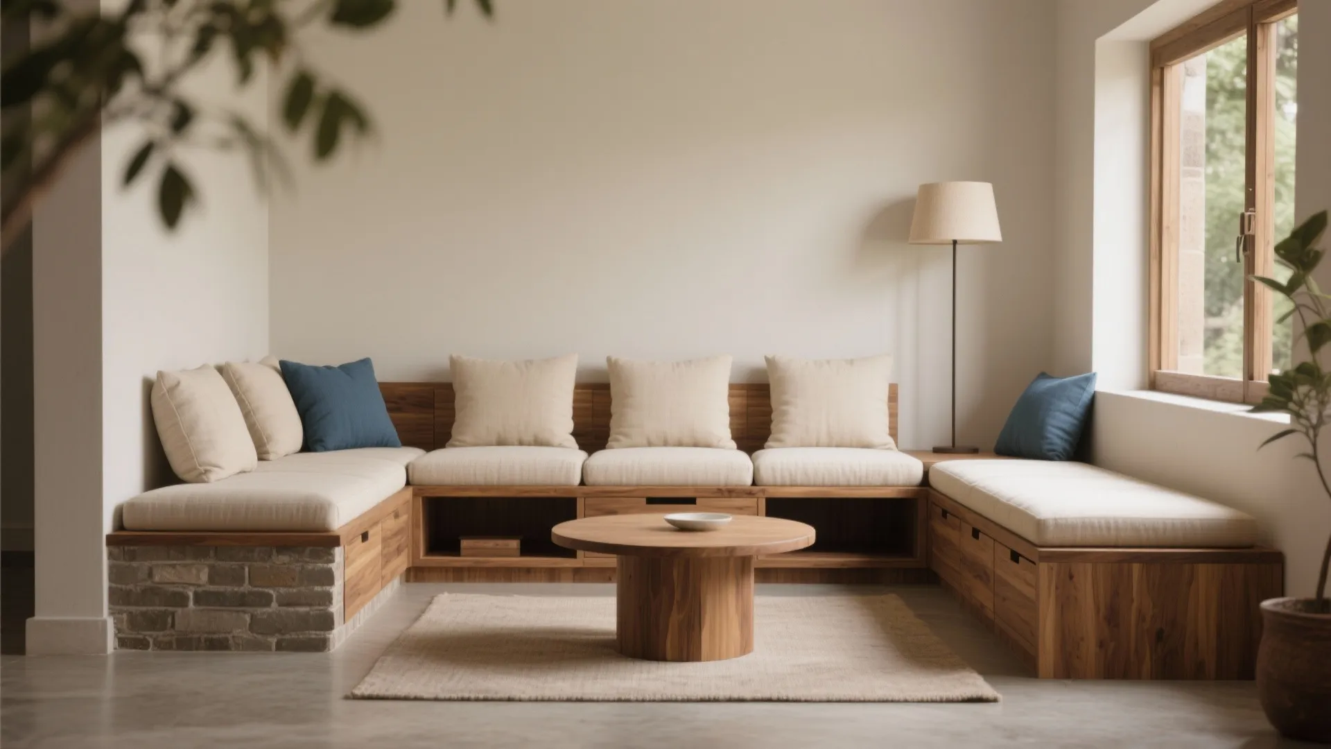 Flexible seating with built-in plinths