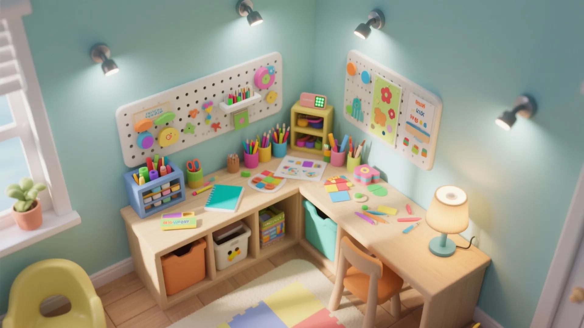 4. Flexible Task Lighting for Kid Zones and Craft Corners