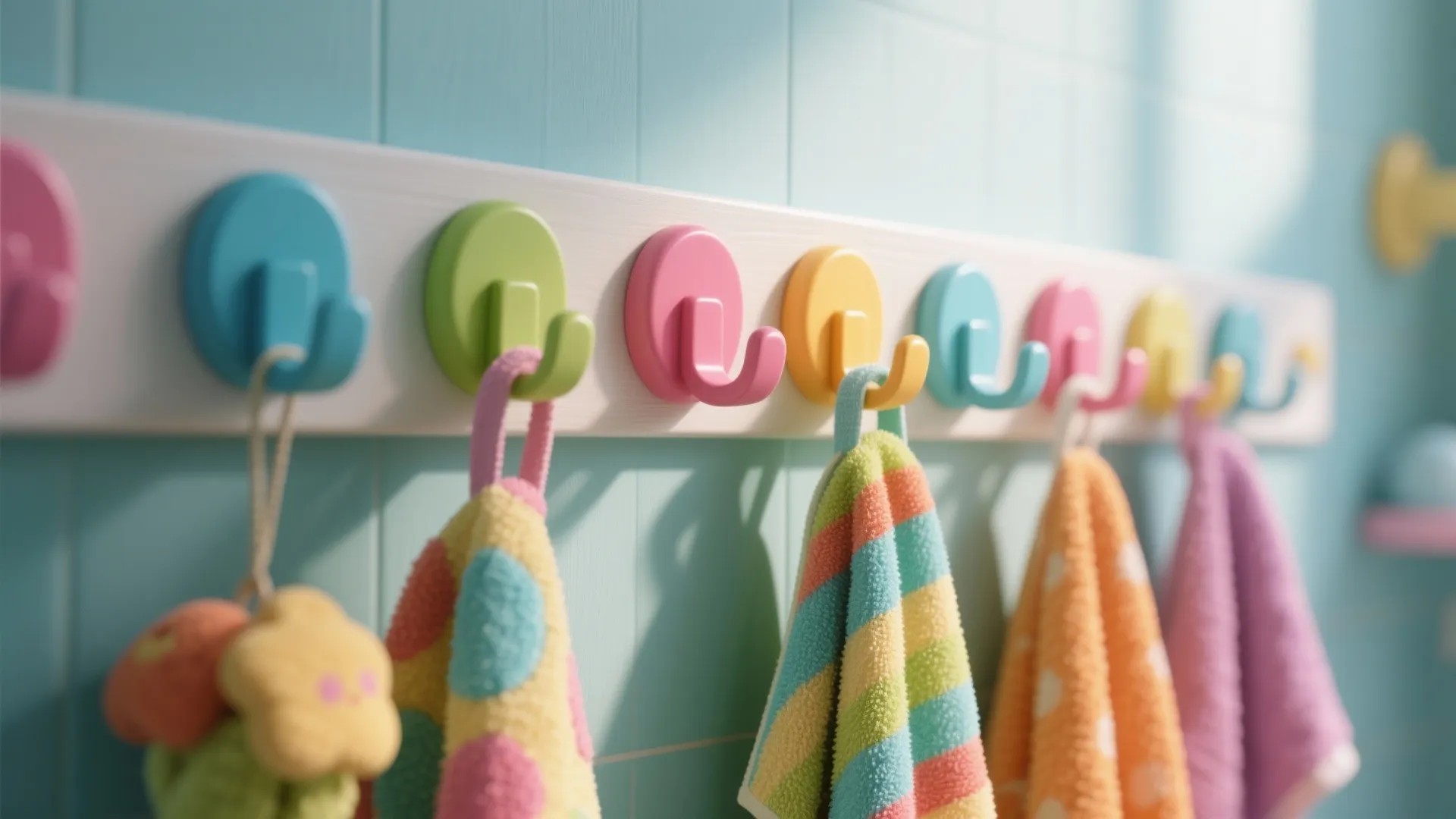 8. Easy-to-Reach Towel Hooks