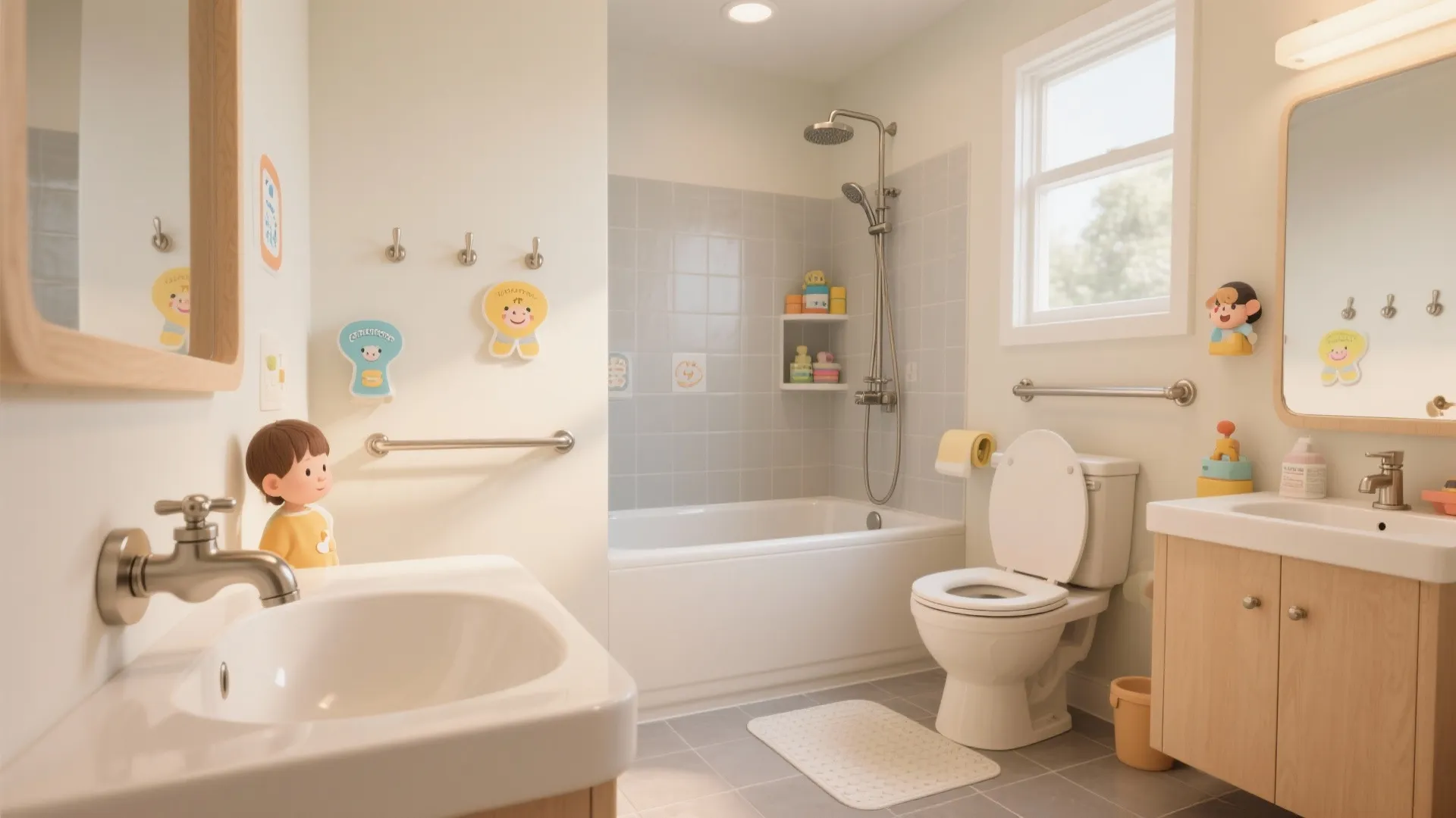 2) Safety-First Fixtures Without the Hospital Look