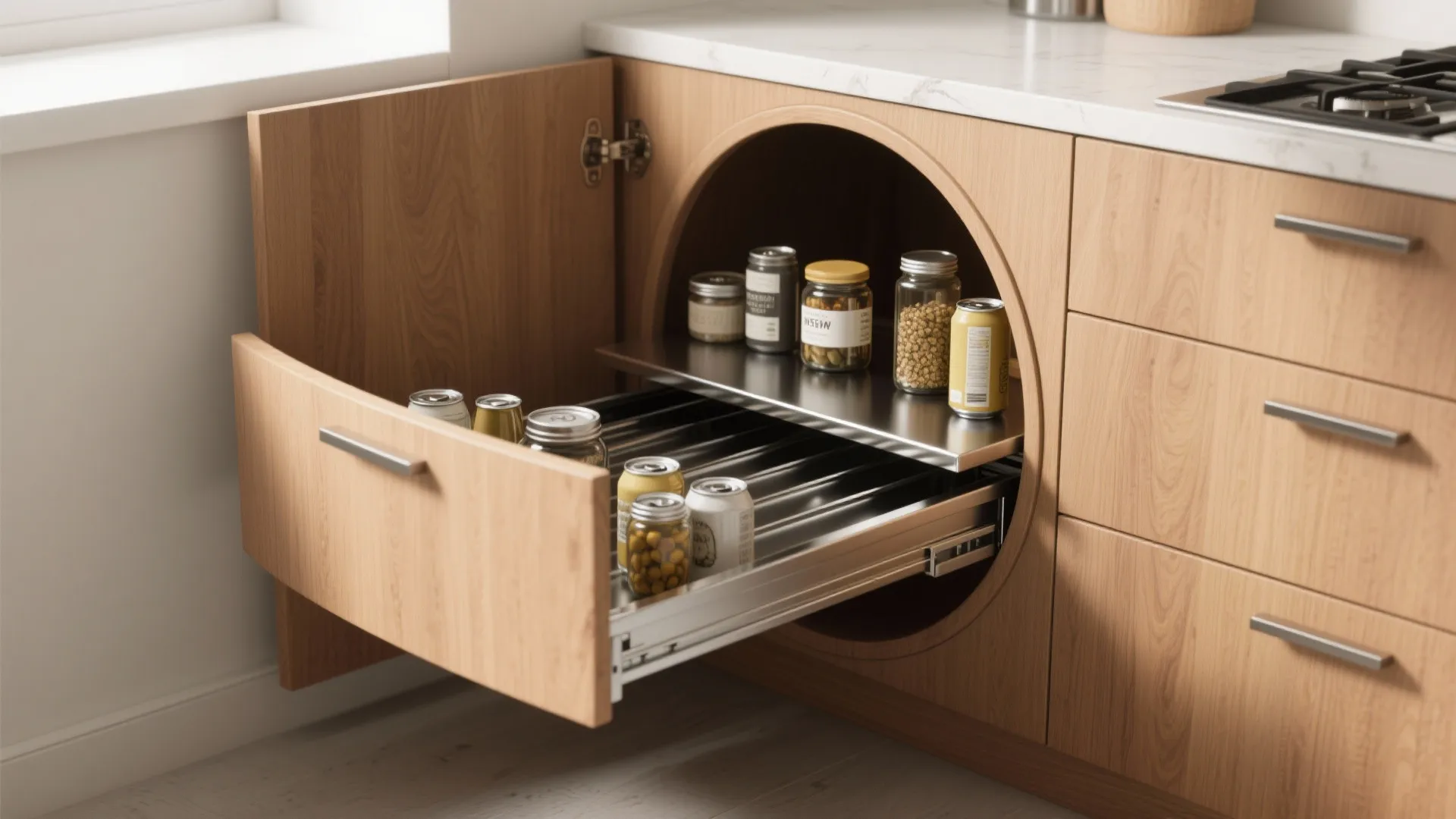 2. Pull-out kidney shelves (a la LeMans)