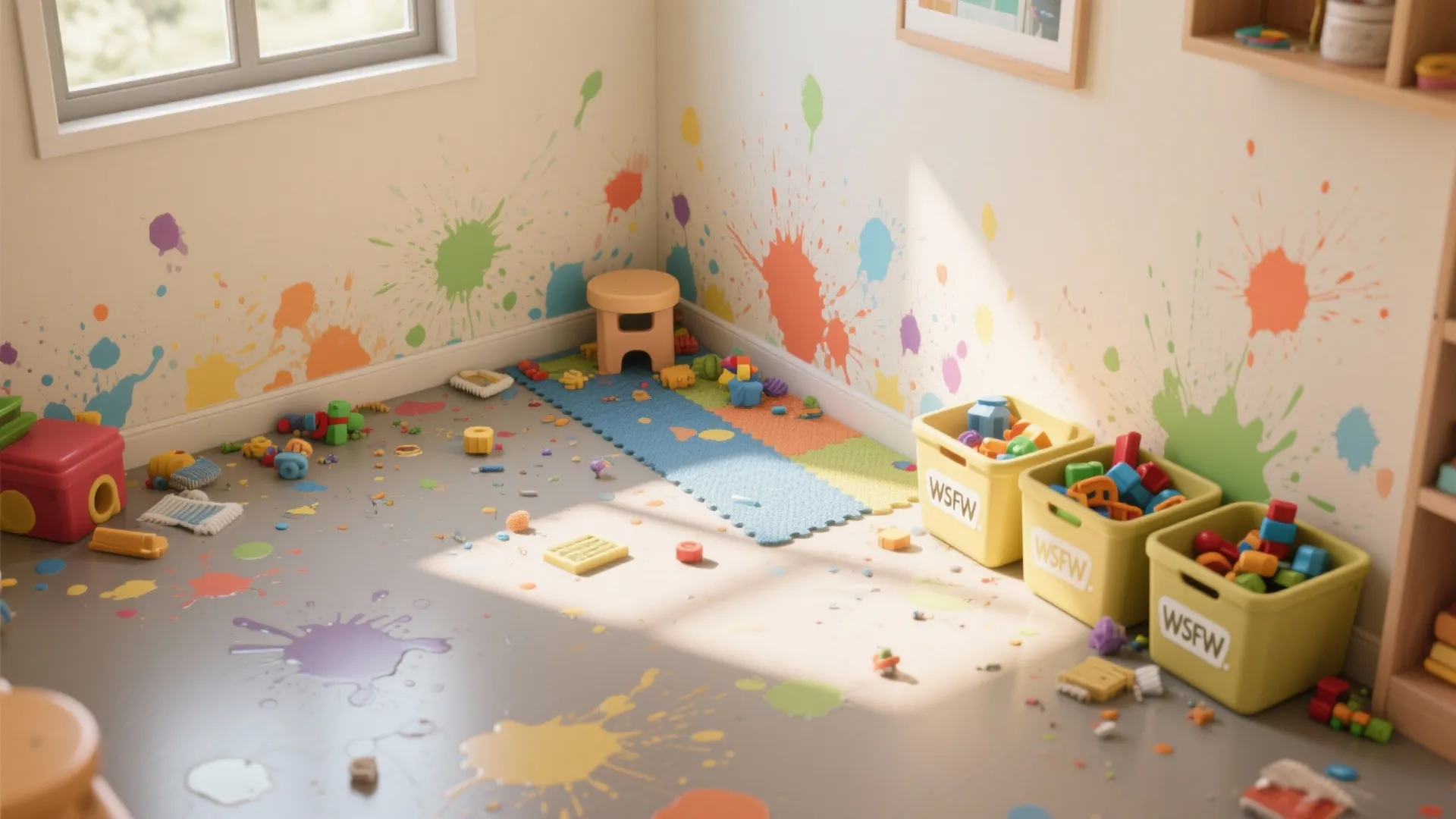 5. Kid-Friendly Play Corner: Let the mess be the feature