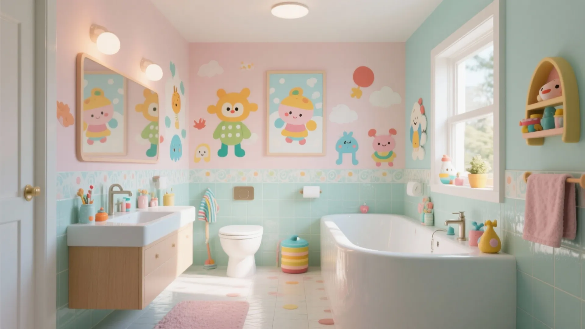 5 Playful Kids Bathroom Wall Decor Ideas: Creative and functional ways to design a fun, safe, and inspiring bathroom space for kids.