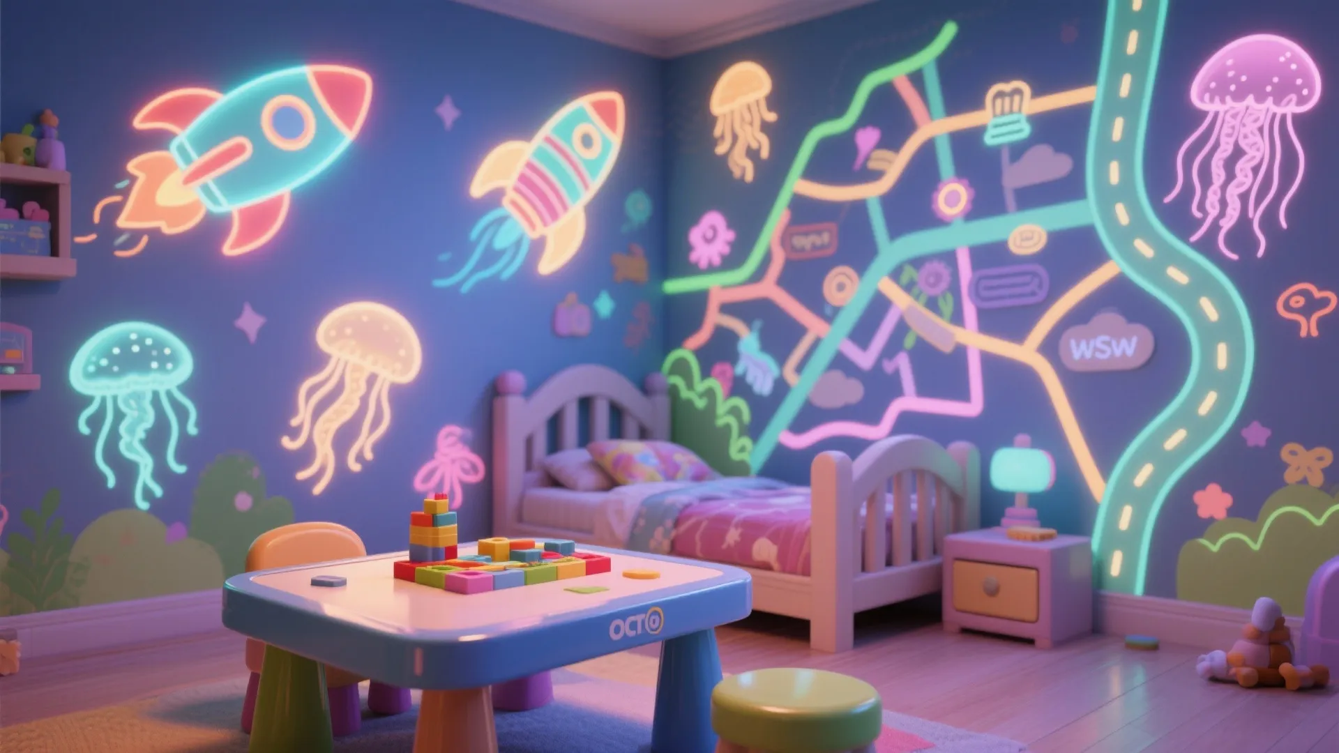 Kid-Friendly Glow Murals