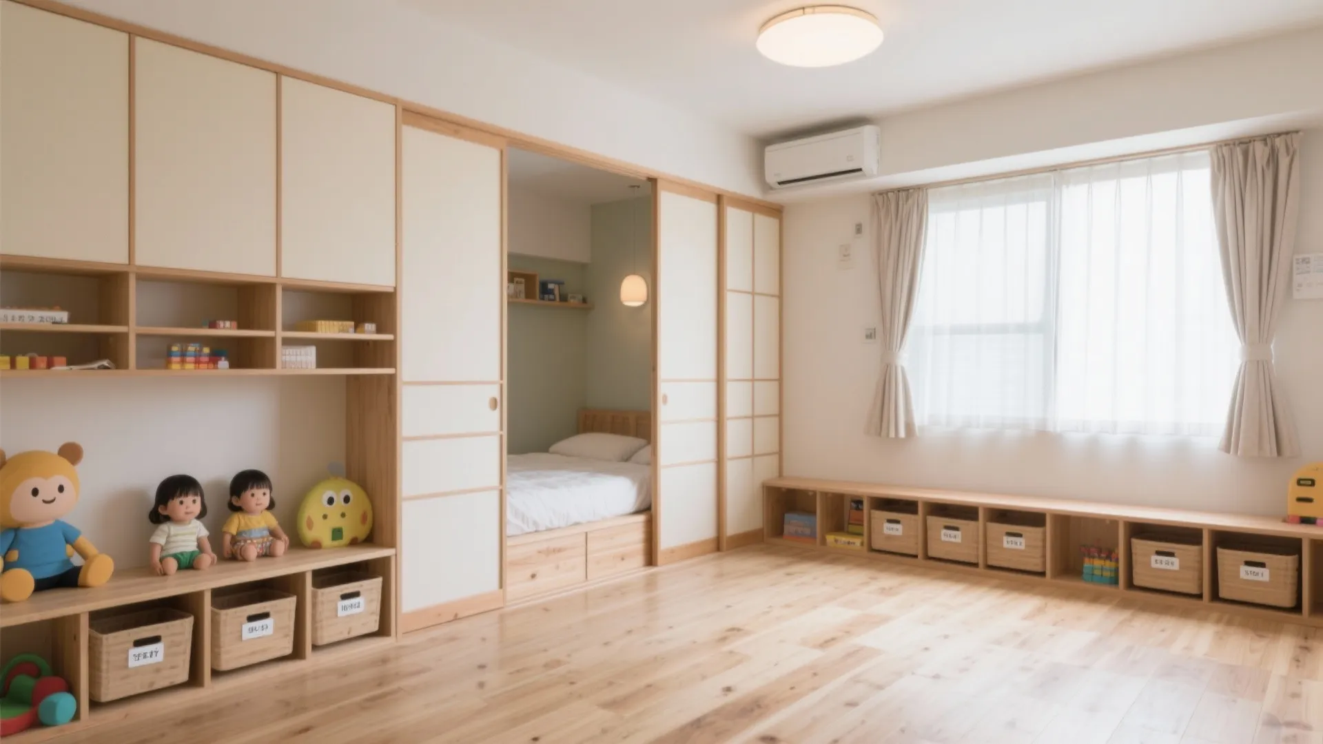 Tips 4: 子ども部屋は“可変家具”で学齢に追従（日式風格の秩序感）