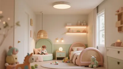 Soft Pastel Children’s Bedroom with Playful Design