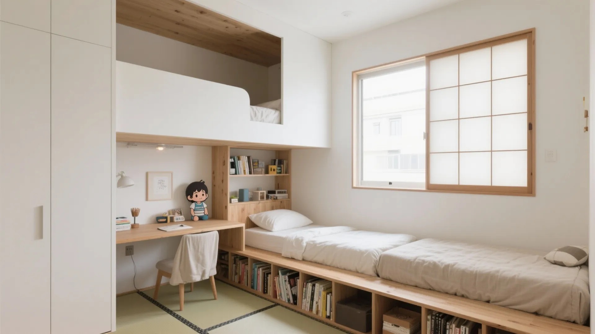 Tips 2: 兄弟姉妹の“区画”はベッドで分ける、家具で仕切る（東京小户型）