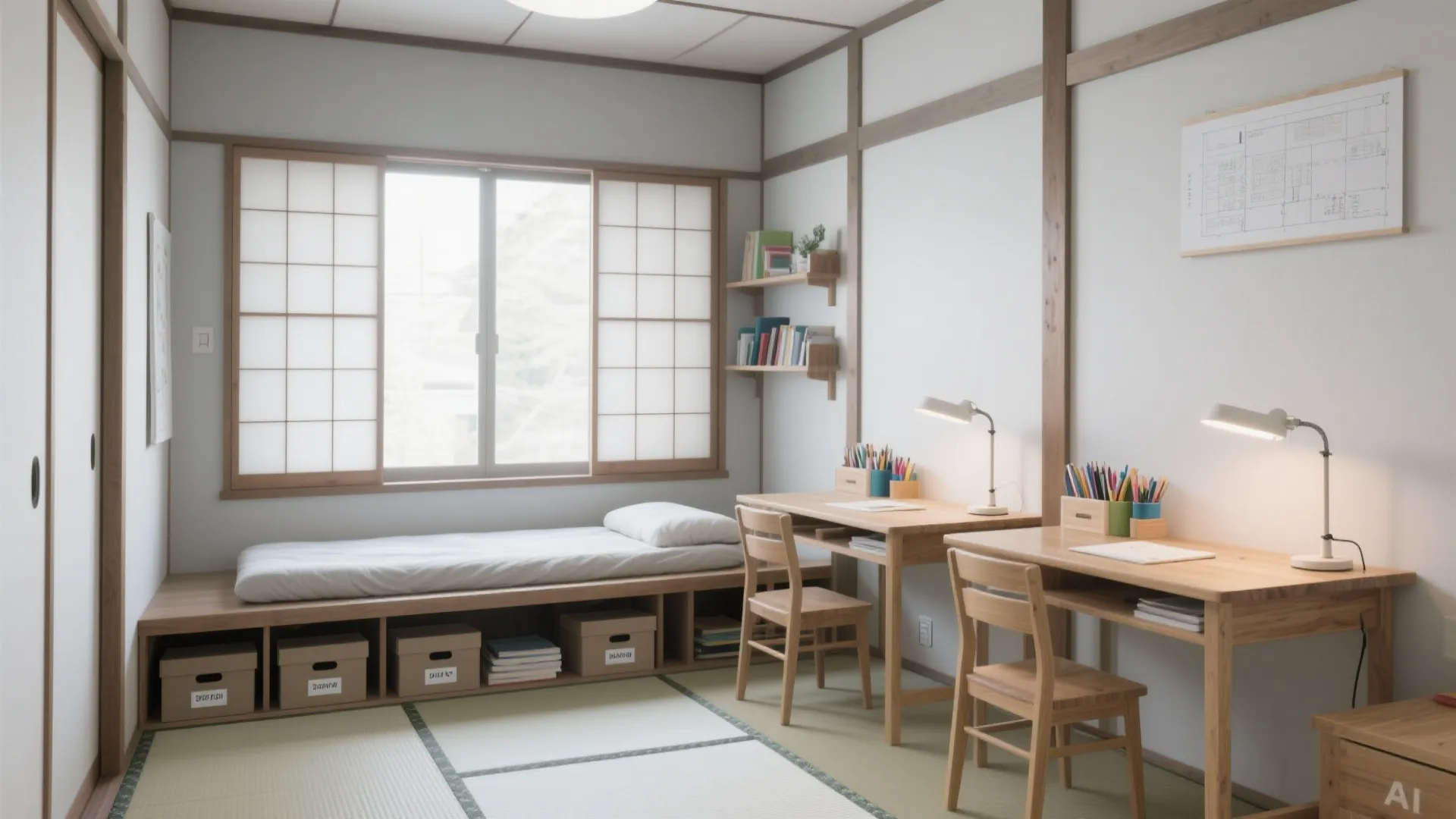 Tips 3: 子ども部屋はベッドより“学習面積”を優先（収納技巧）