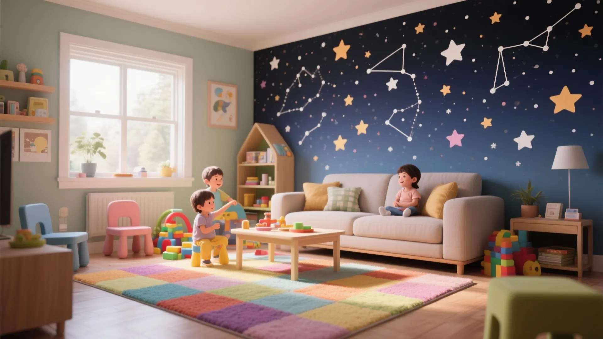 4. Playful Kids’ Zone with Themed Decal Sets