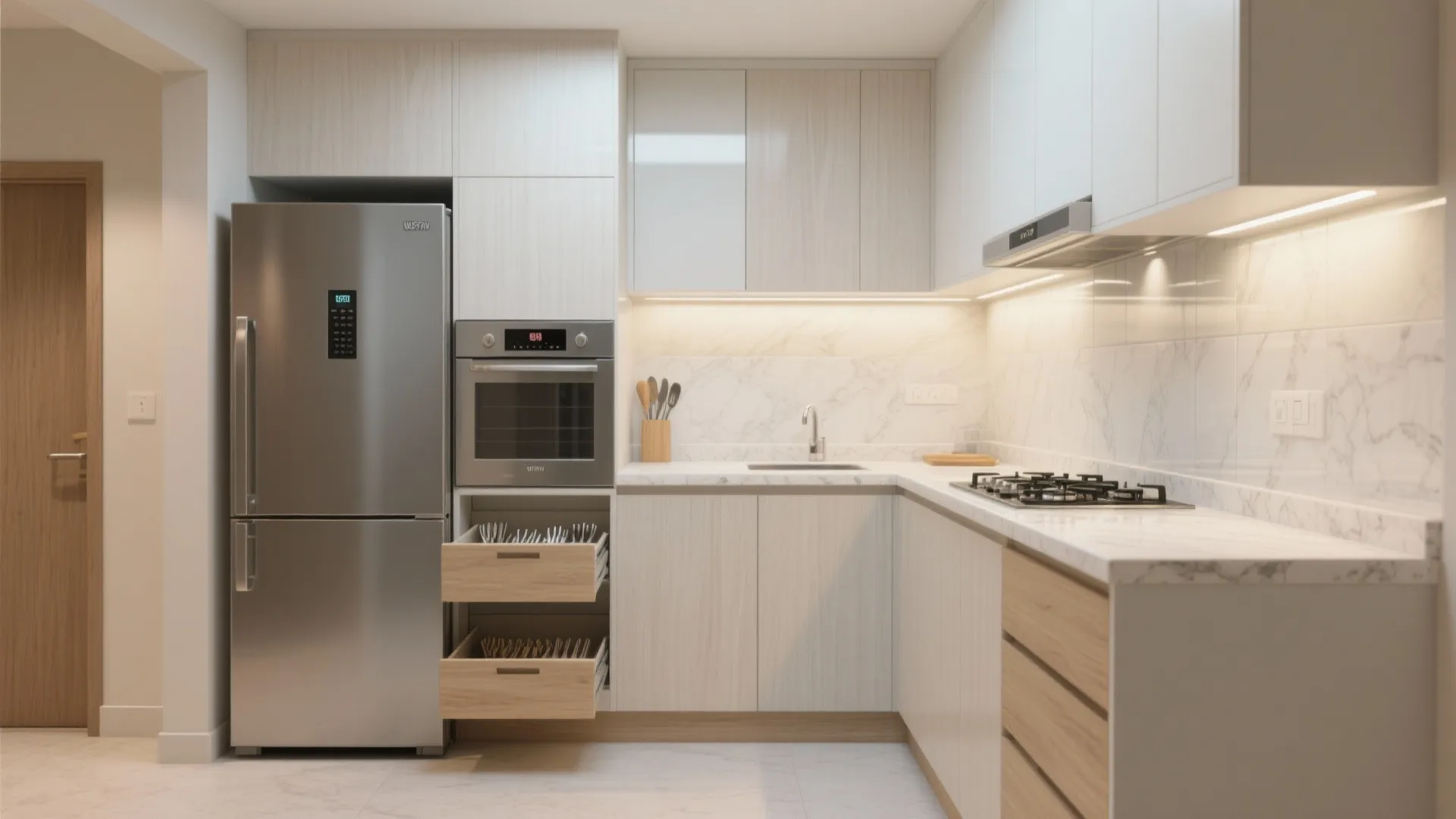 Minimalist kitchen storage that actually works