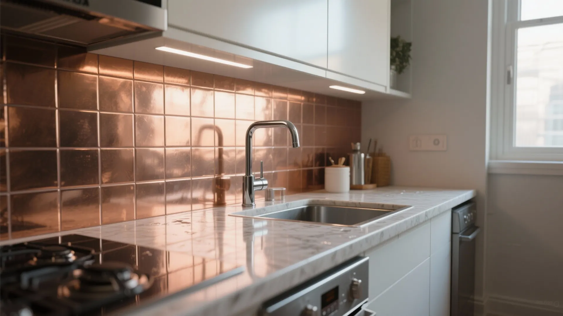 4. Metallic Kitchen Backsplash Accent