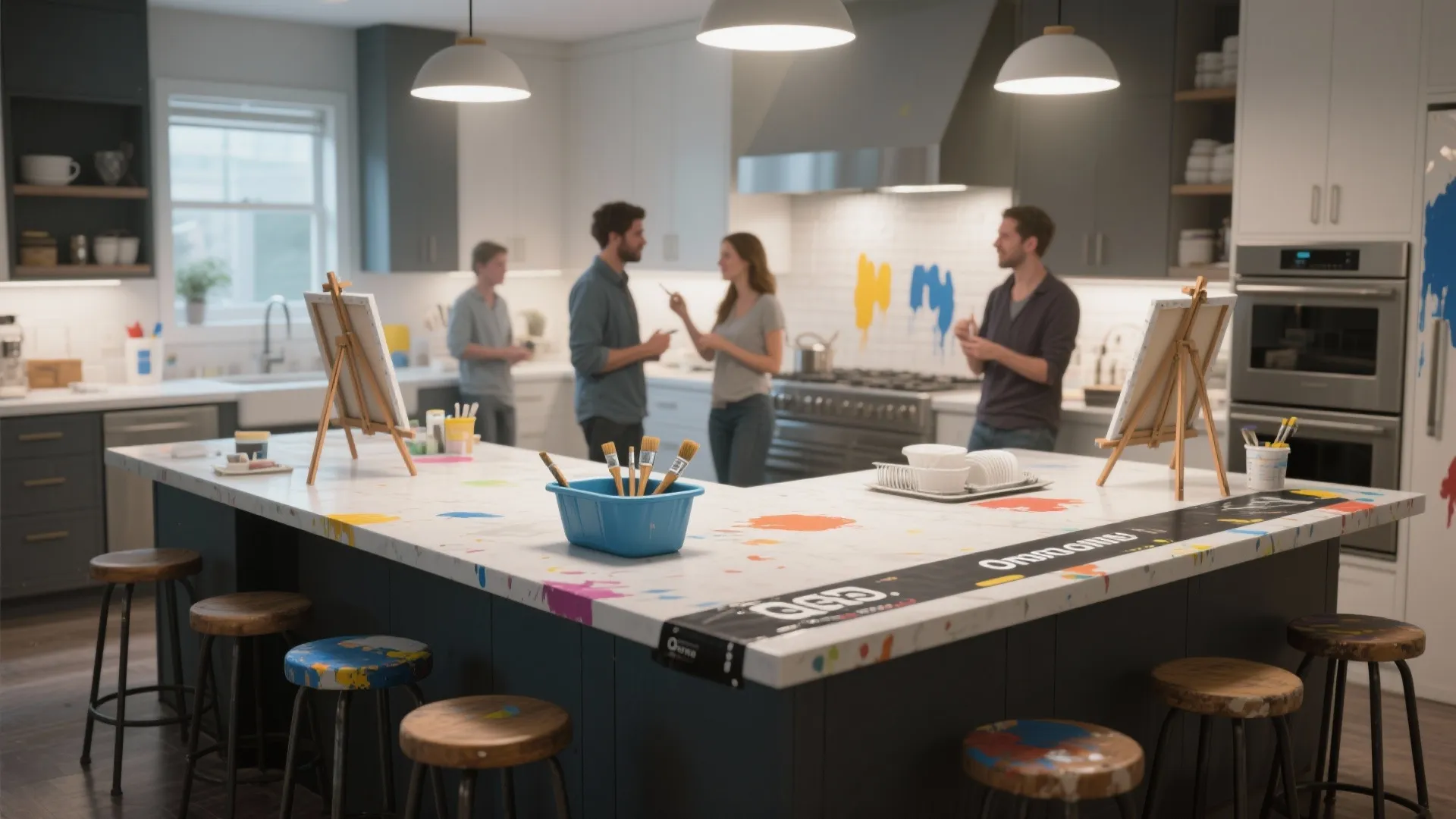 2. Pop-up Kitchen Bar Paint Station