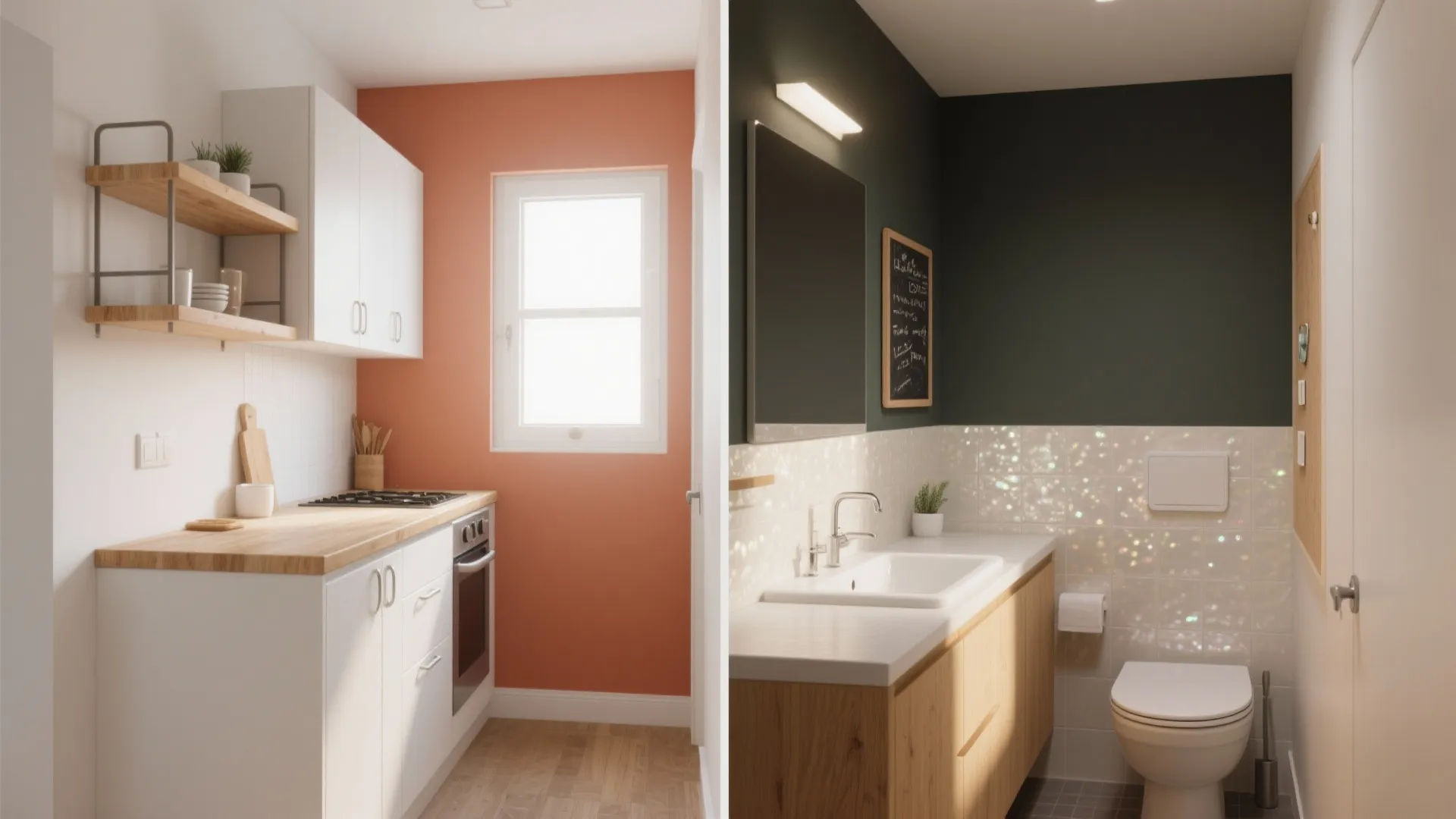 5 Kitchen & Bathroom Paint Ideas: Small-space paint tricks for kitchens and bathrooms that make a big impact