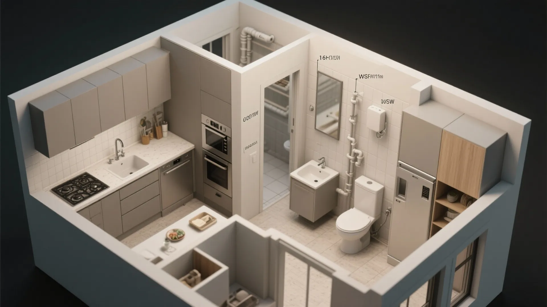 4. Plan an efficient kitchen and bathrooms