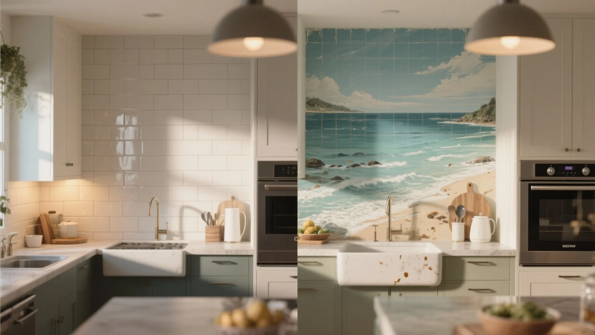 5. Functional Murals: Kitchens and Bathrooms