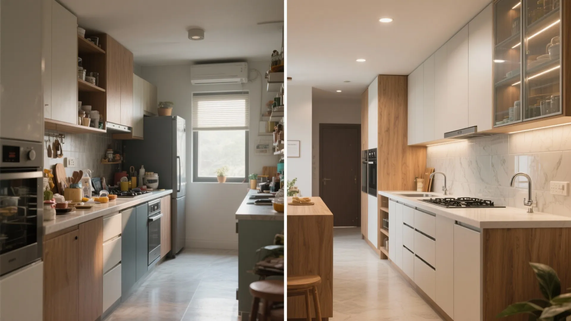 Minimalist kitchen storage for compact layouts