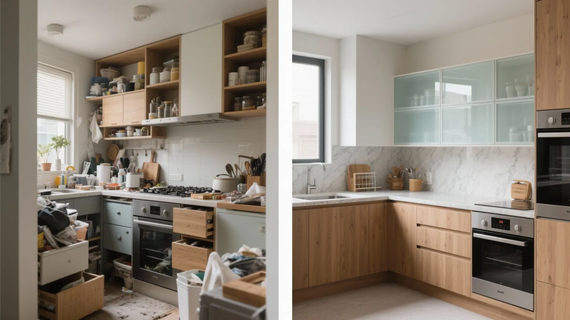 Minimalist kitchen storage for compact 2 BHKs