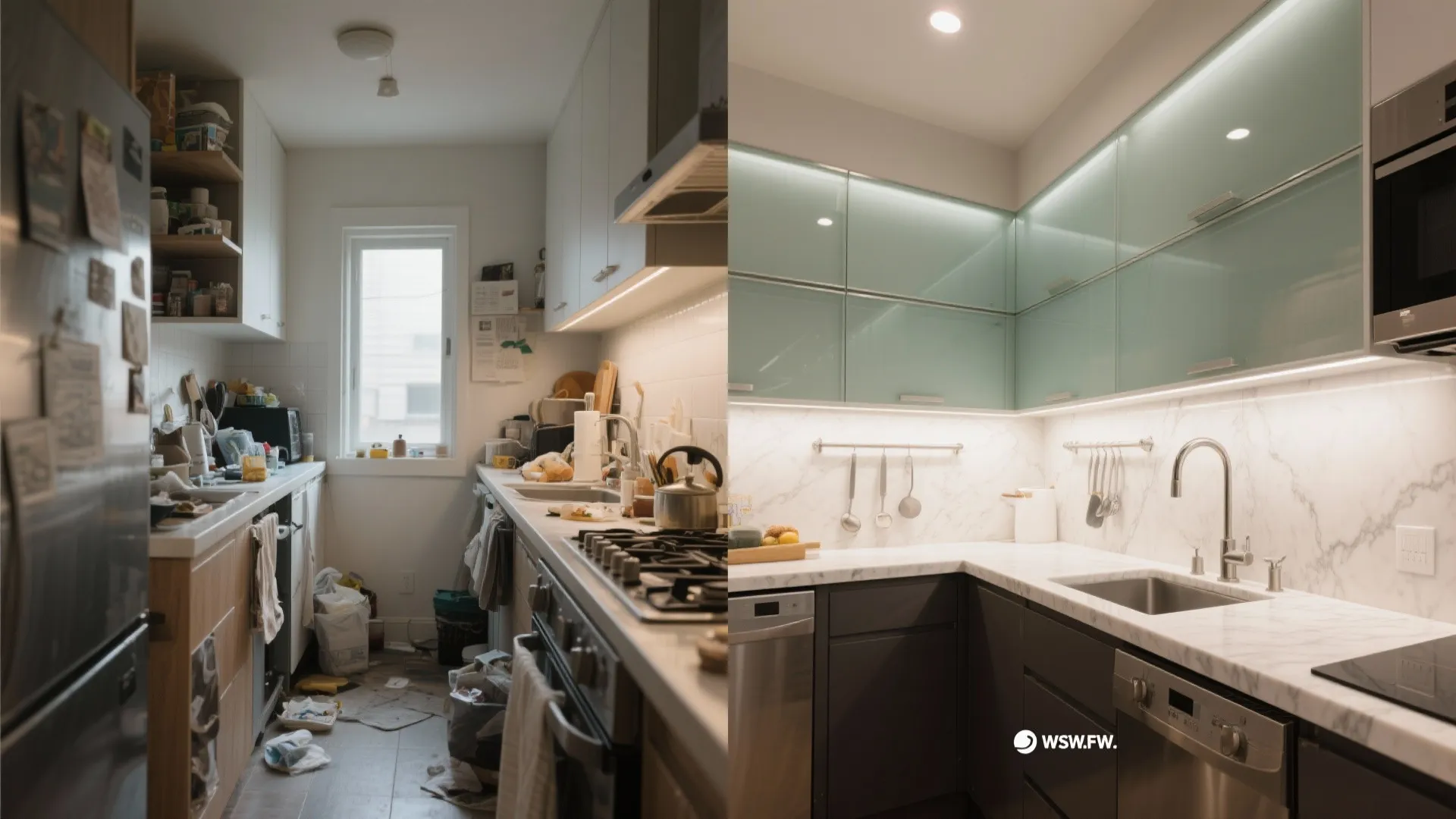 L-Shaped Kitchen Layout to Free Counter Space