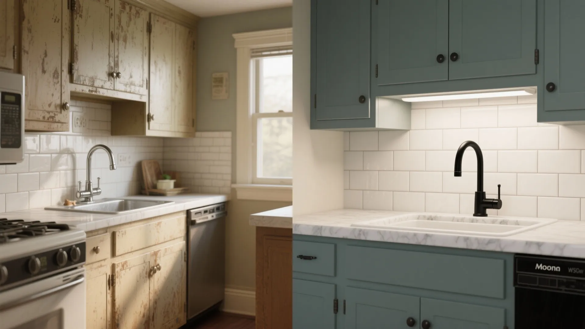 5. Use a black faucet to modernize an older kitchen