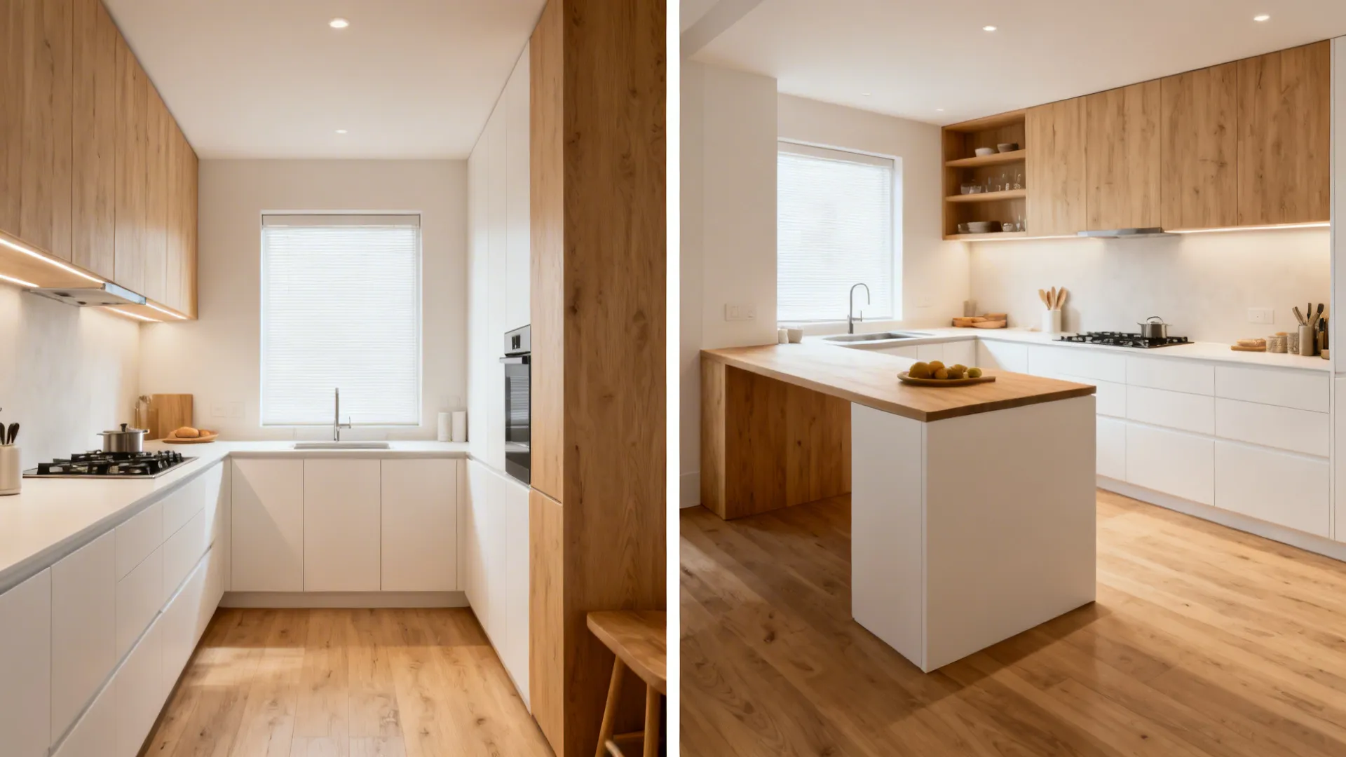 Right-Size Kitchen: L-Shape or One-Wall + Island
