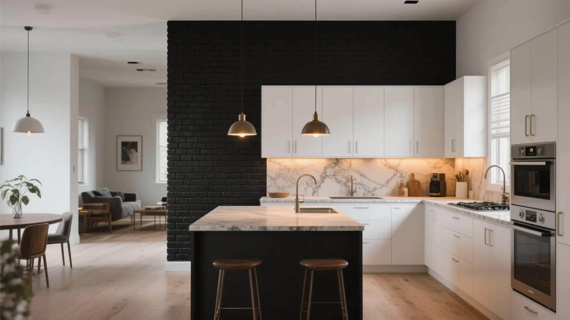 3. Use black brick as an anchor for interiors — especially kitchens