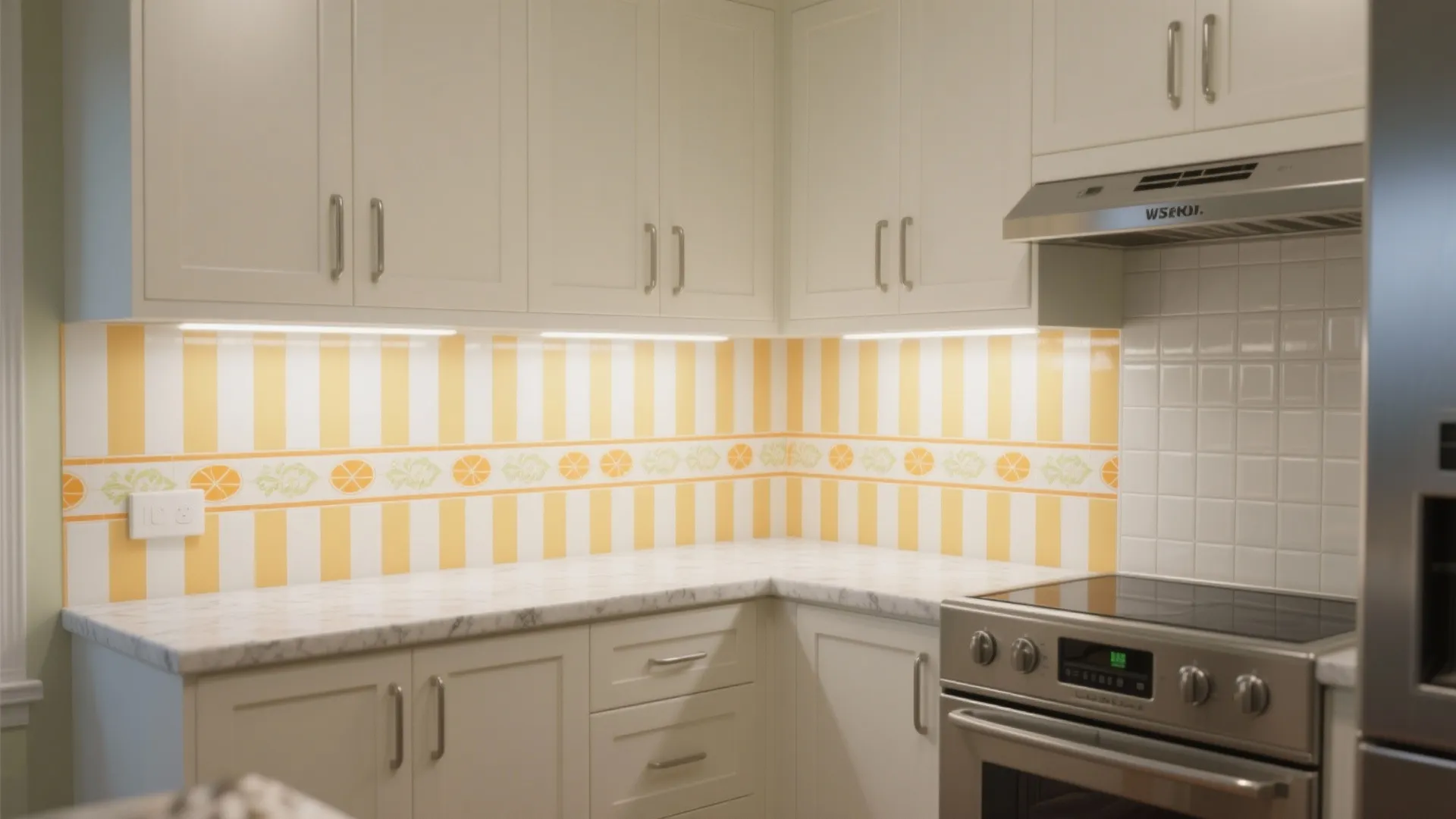 Washable Kitchen Splash-Zone Border That Works with Layout