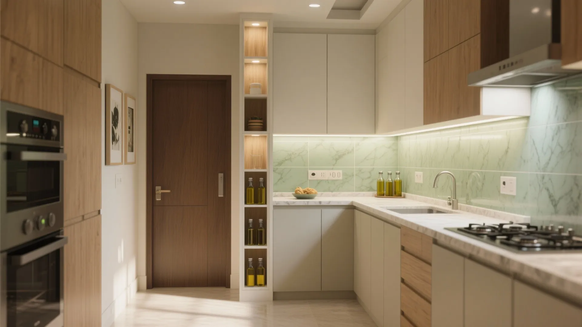 Modular kitchen tuned for Mumbai cooking: parallel or L-shape with a utility pocket