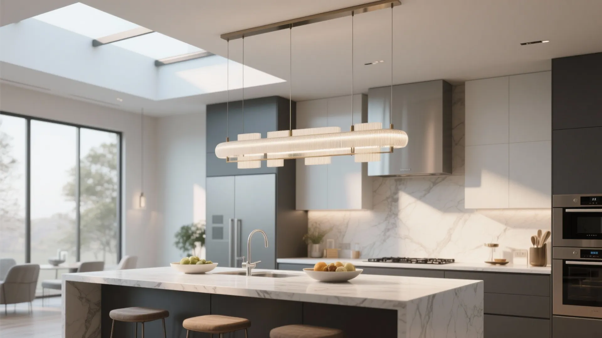 10. Chandelier Above the Island